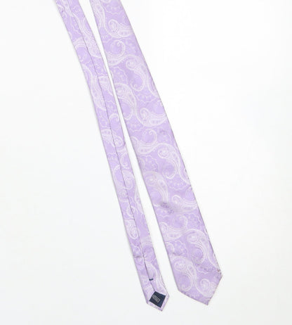 Daniel Hechter Men’s Lilac Paisley Silk Tie Slim Style 176cm