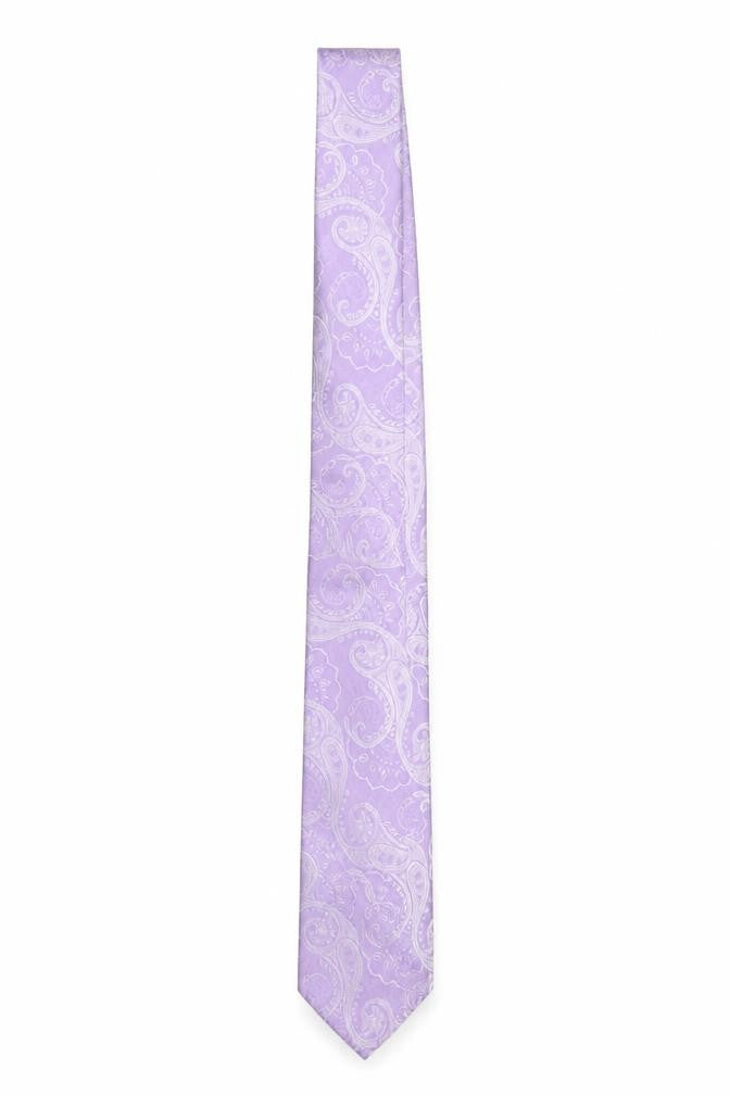 Daniel Hechter Men’s Lilac Paisley Silk Tie Slim Style 176cm