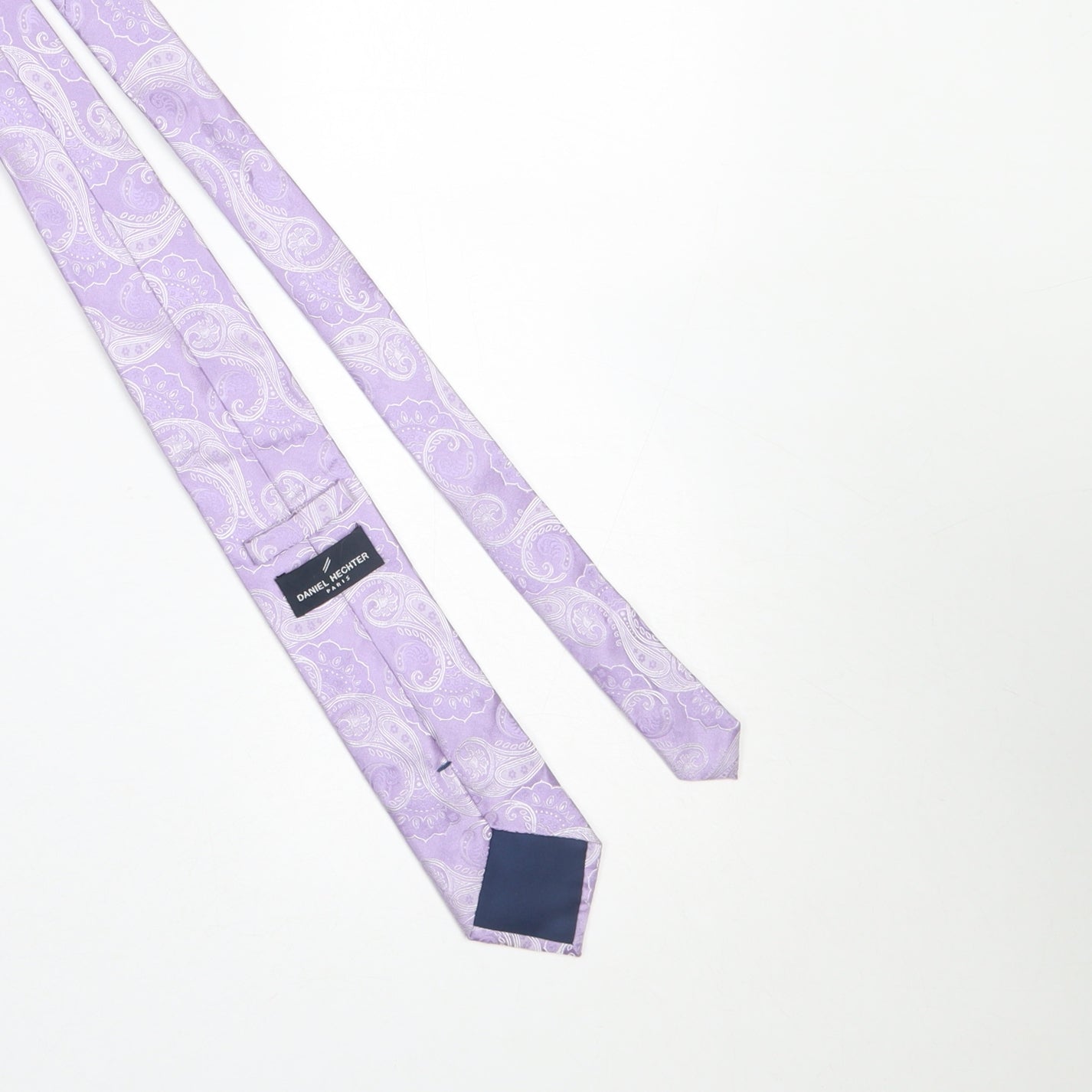 Daniel Hechter Men’s Lilac Paisley Silk Tie Slim Style 176cm