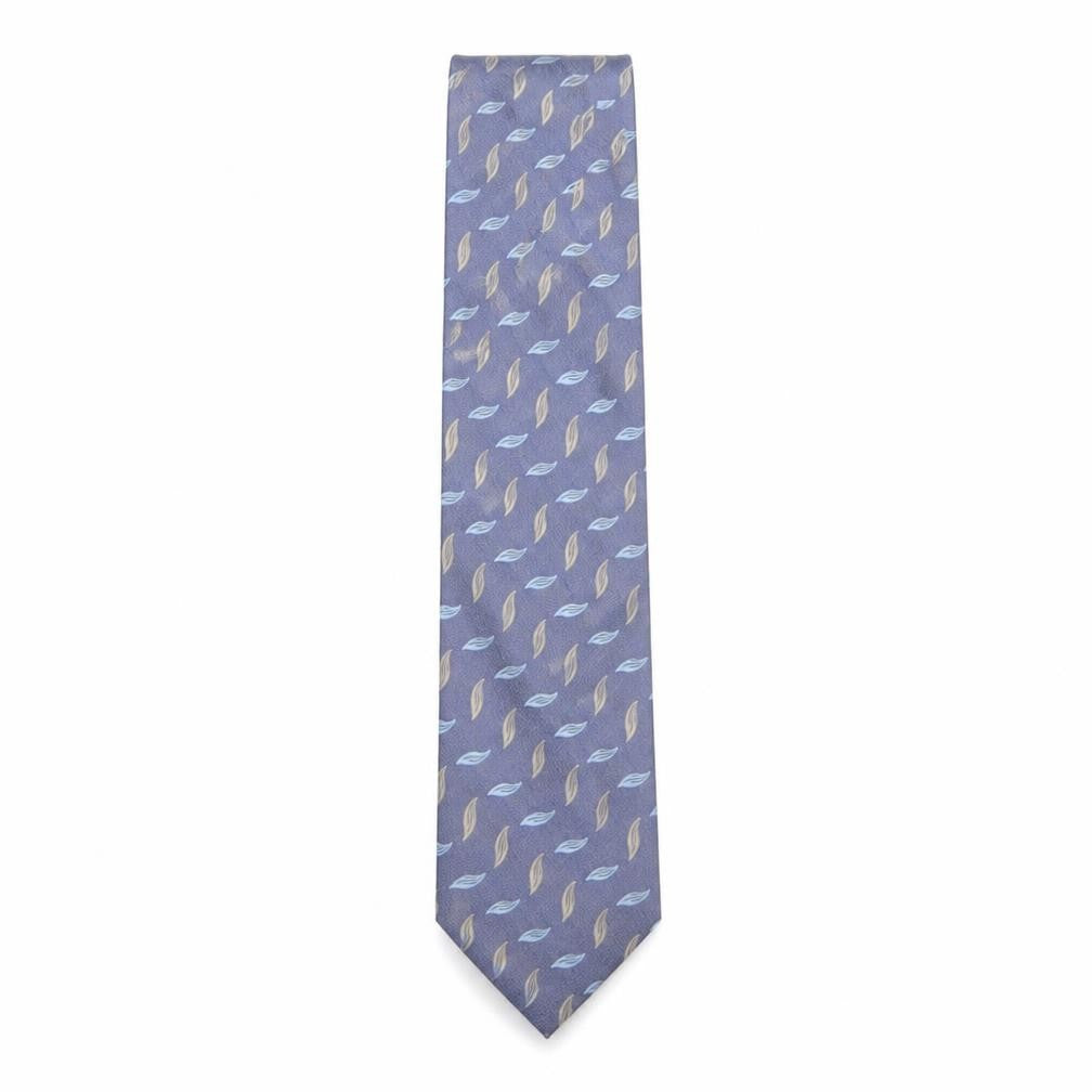 Van Heusen Men's Blue Geometric 100% Silk Pointed Tie