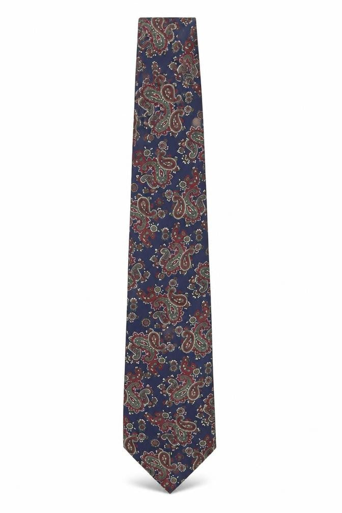 The Windsor Collection Men's Blue Paisley Silk Tie
