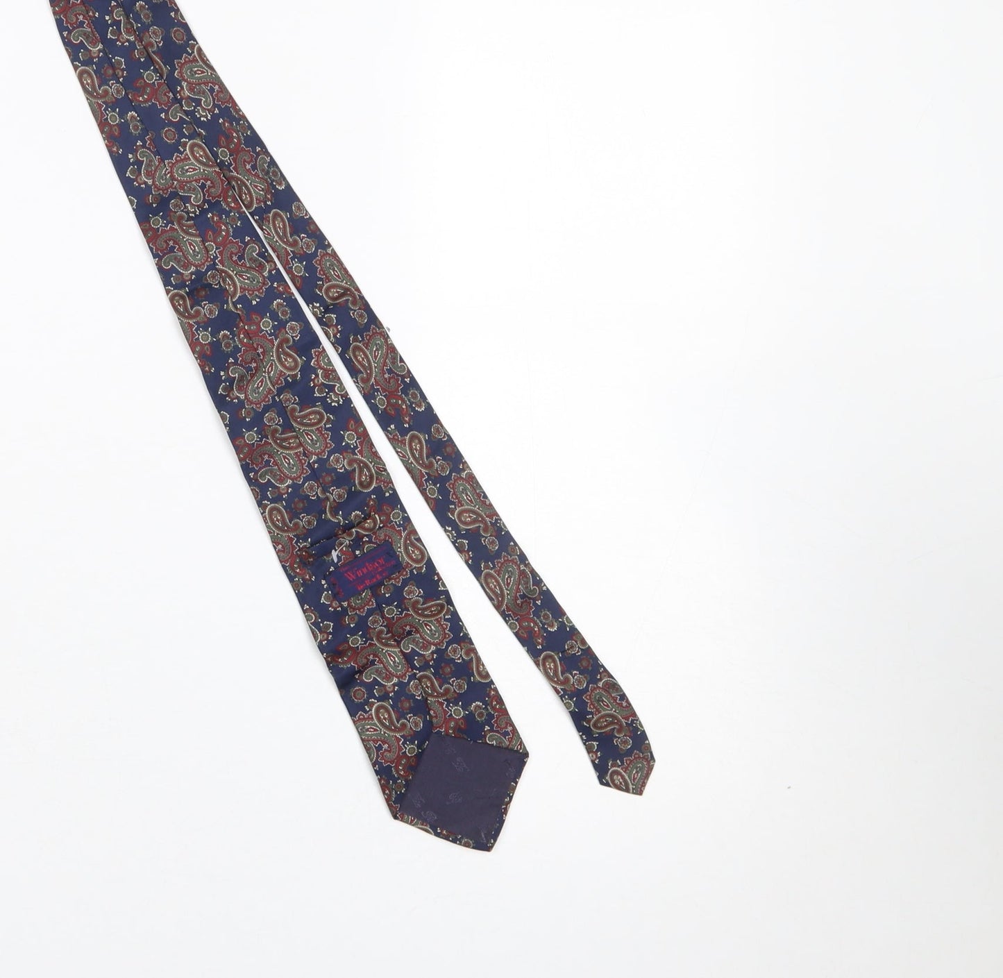 The Windsor Collection Men's Blue Paisley Silk Tie