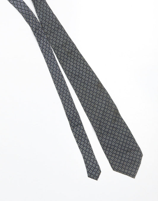 Setapura Men's Blue Geometric Silk Tie Made in Italy 176cm