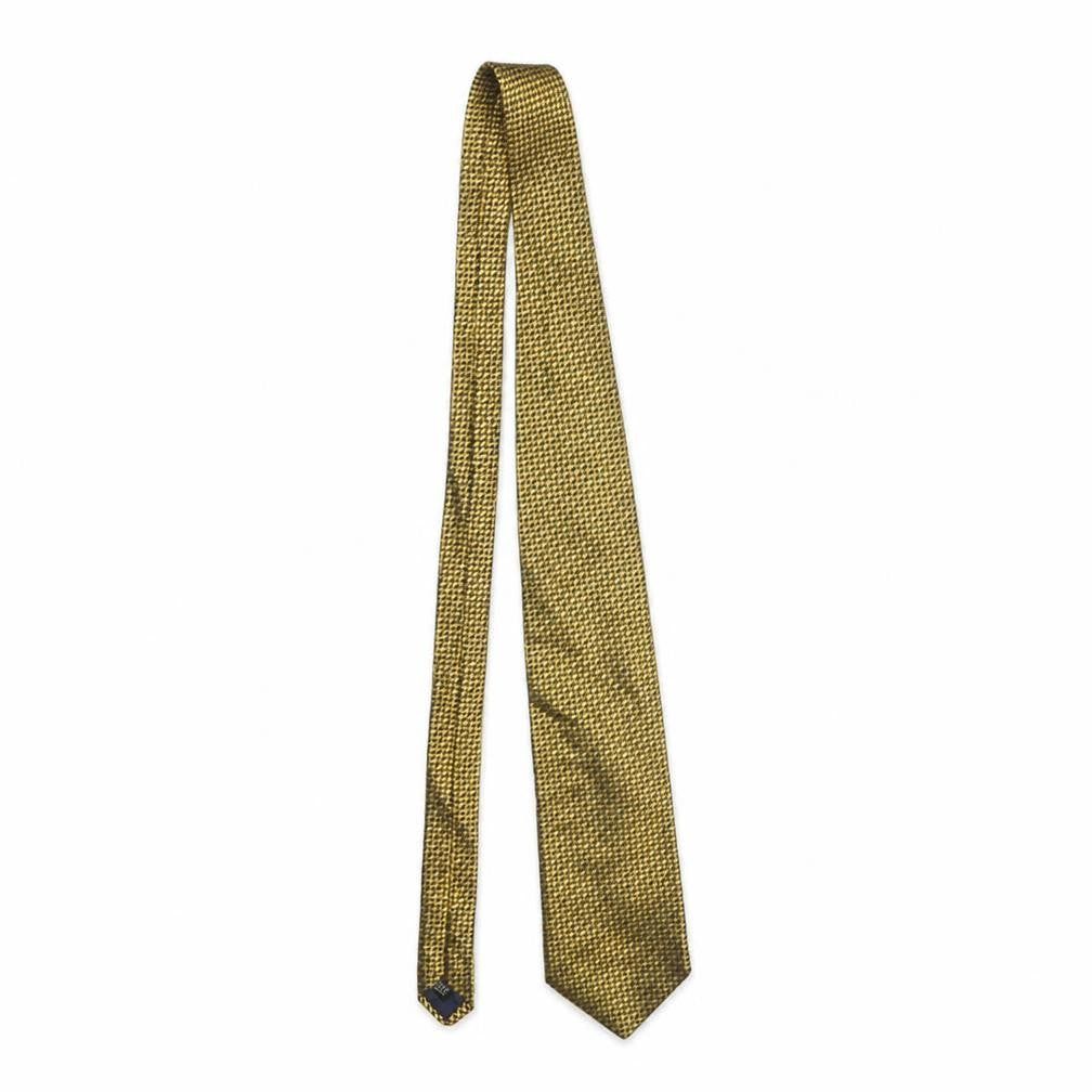 The Savile Row Company Men's Gold Geometric Silk Designer Tie