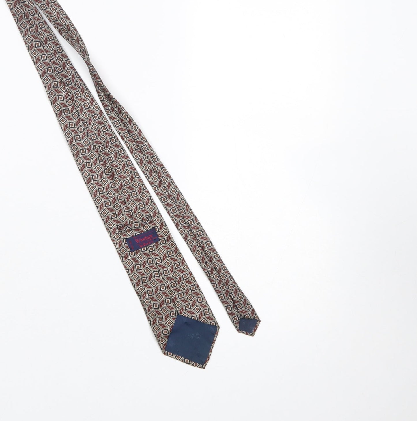 Windsor Collection Men's Beige Geometric 100% Silk Tie