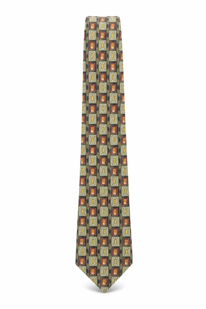 Jonelle Silk Men's Multicoloured Geometric Tie Slim Style 176cm