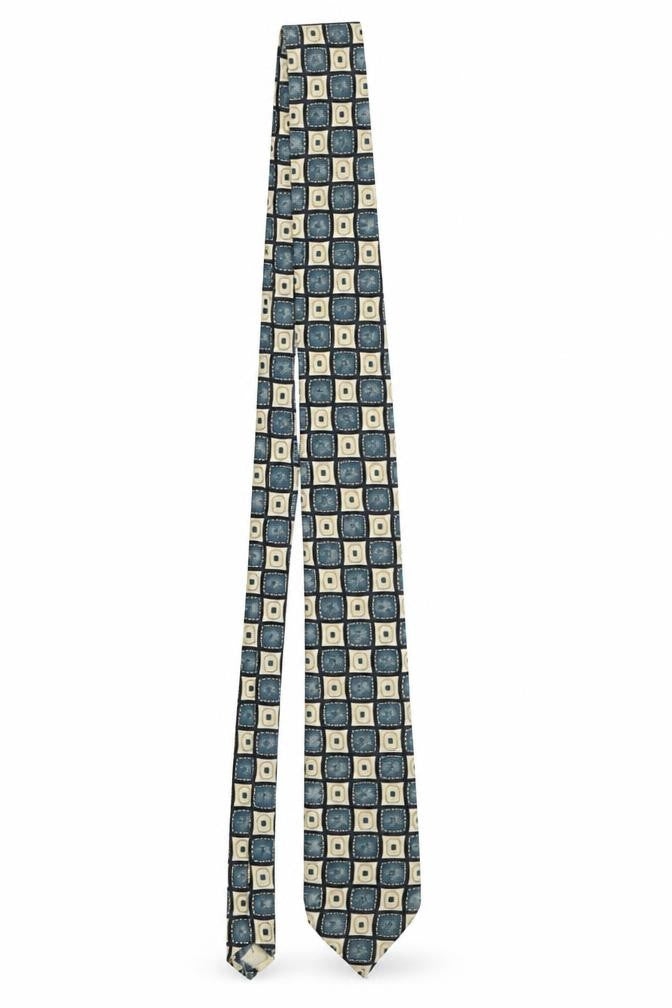 Woods & Gray Men's Aqua Geometric Pure Silk Tie