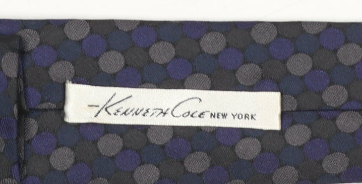 Kenneth Cole New York Men's Blue Polka Dot Slim Silk Tie One Size