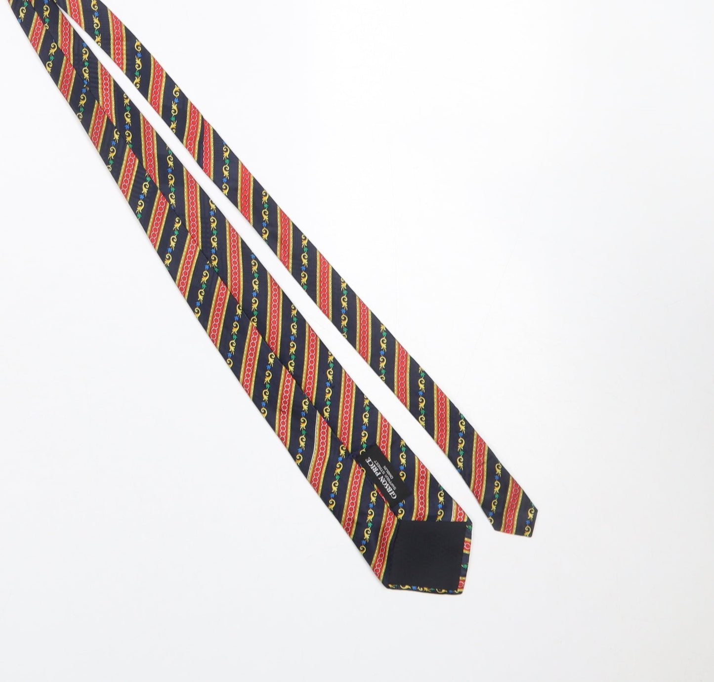 Gibson Price Men's Multicoloured Striped Silk Tie Pointed End