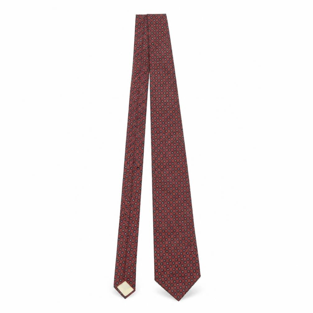 John Henry Men's Red Geometric 100% Silk Designer Tie