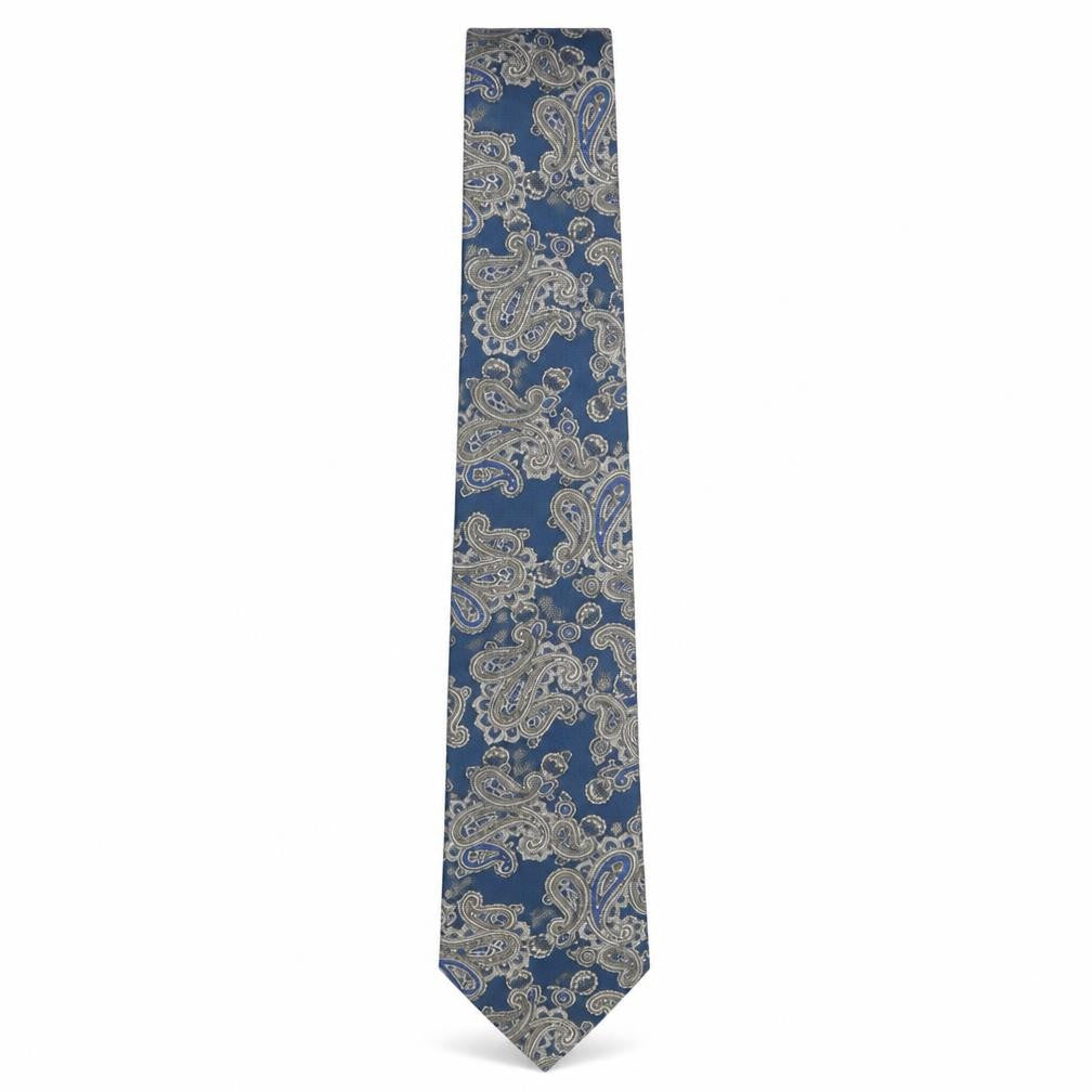 Enrico Rossini Men's Blue Paisley Polyester Tie