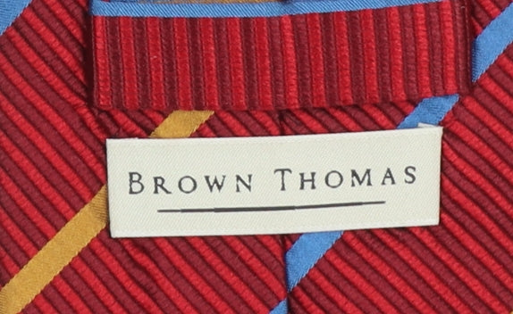 Brown Thomas Men’s Red Striped Slim Silk Tie One Size