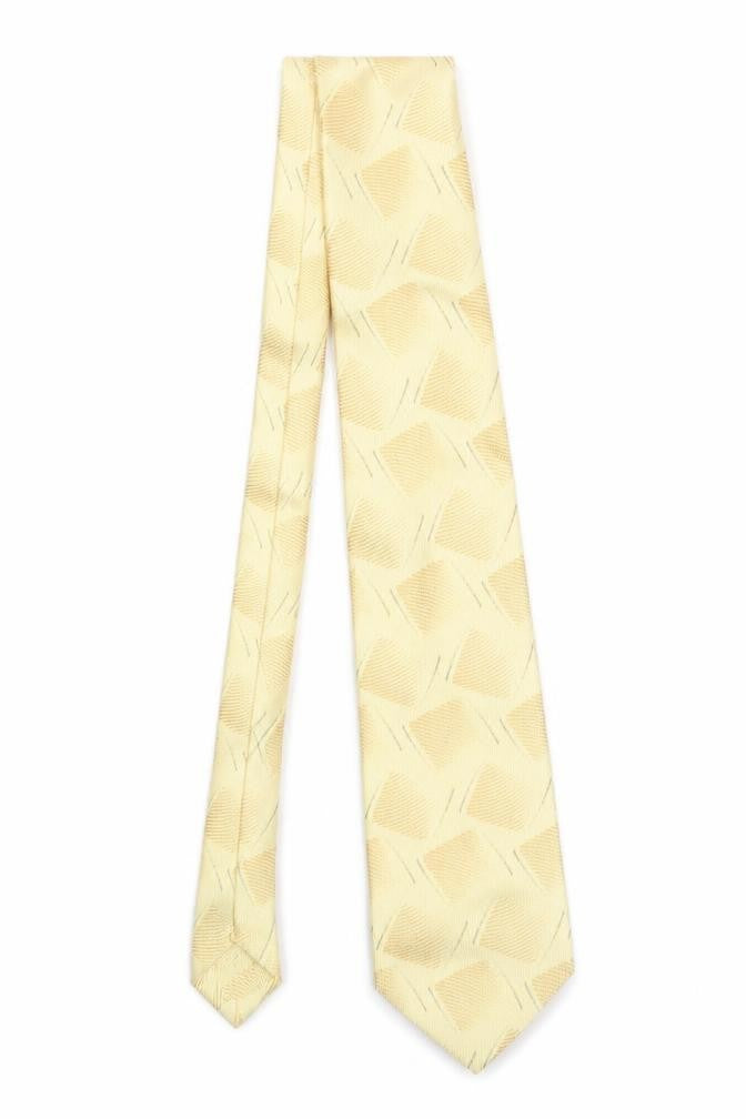 Giorgio Armani Men's Beige Silk Geometric Designer Tie One Size