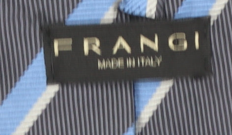 Frangi Men’s Blue Striped Slim Silk Tie Made in Italy One Size
