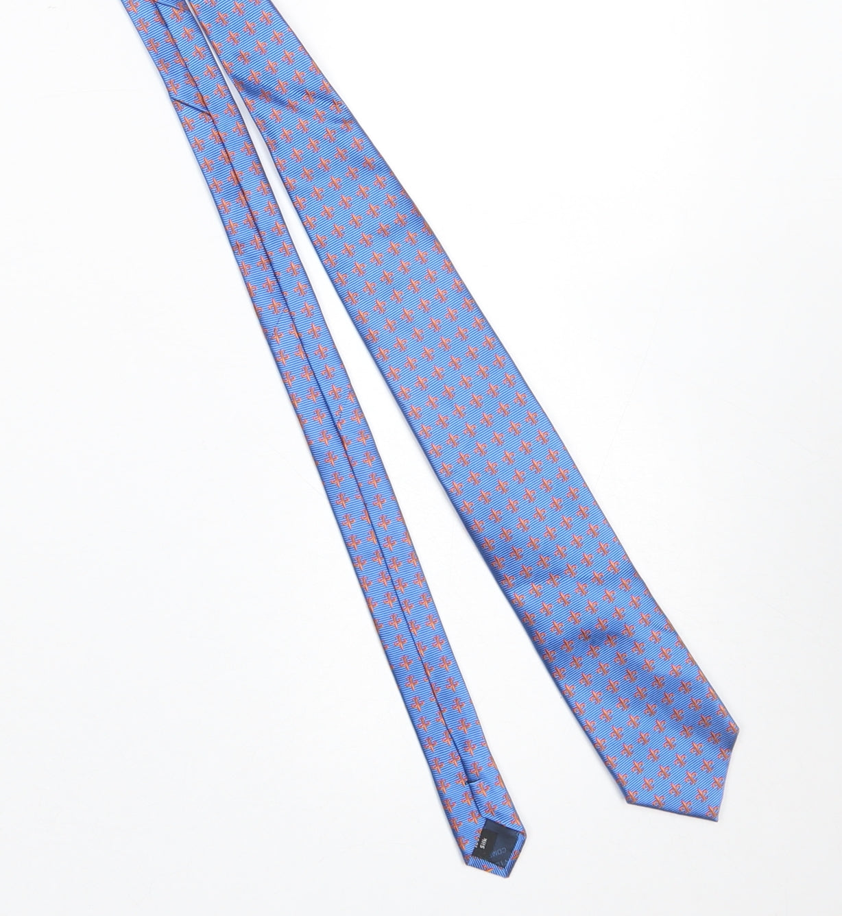 The Savile Row Company Men's Blue Geometric Silk Designer Tie