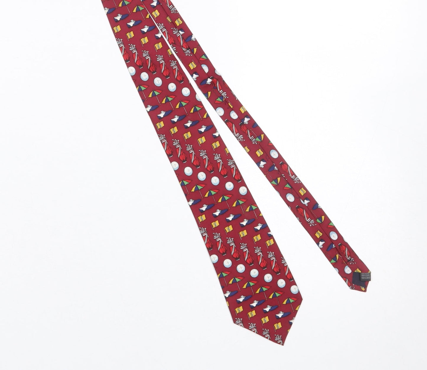 Magnificent Mouchairs Men's Red Silk Golf Print Tie 176 Slim Style