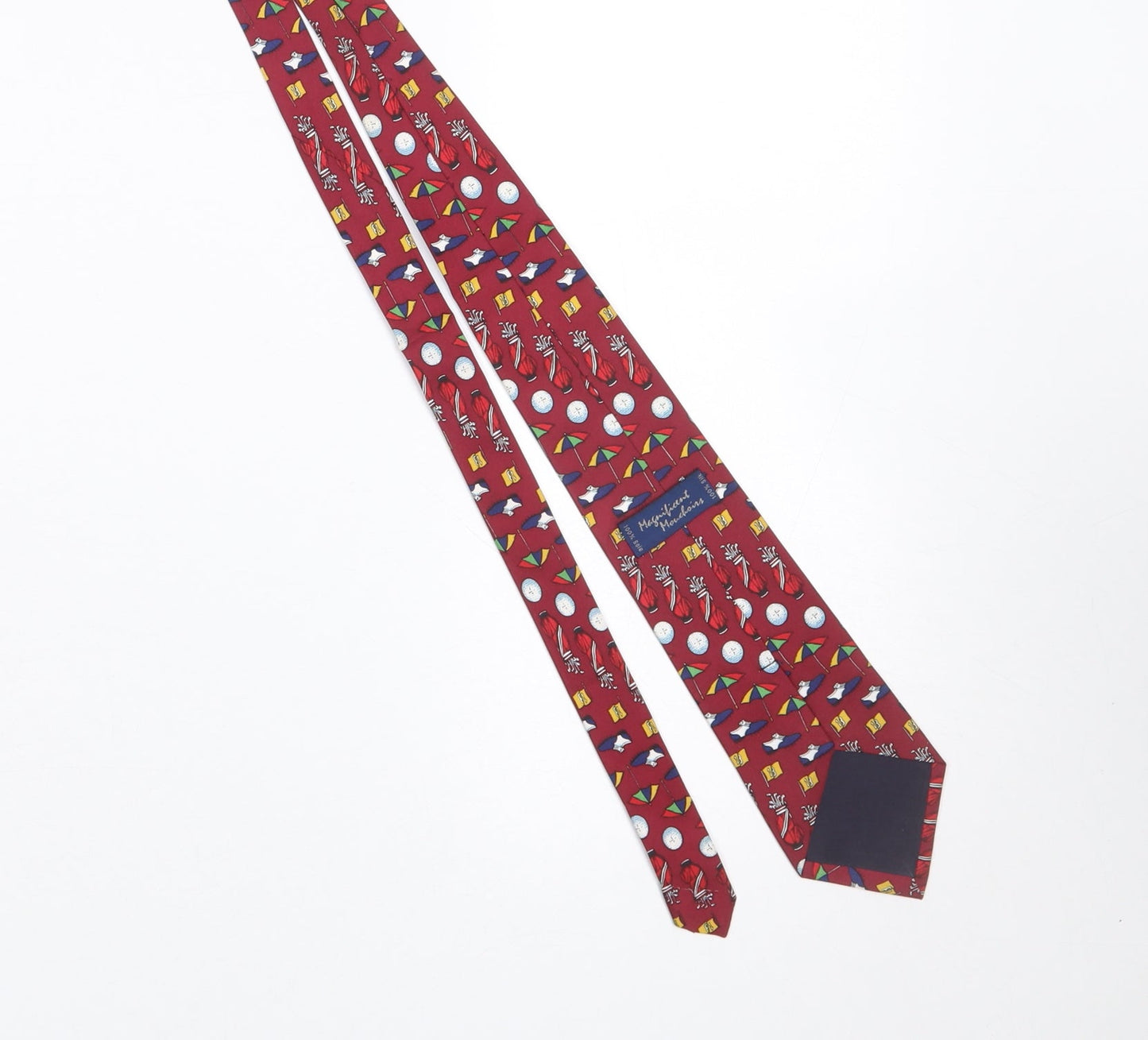 Magnificent Mouchairs Men's Red Silk Golf Print Tie 176 Slim Style