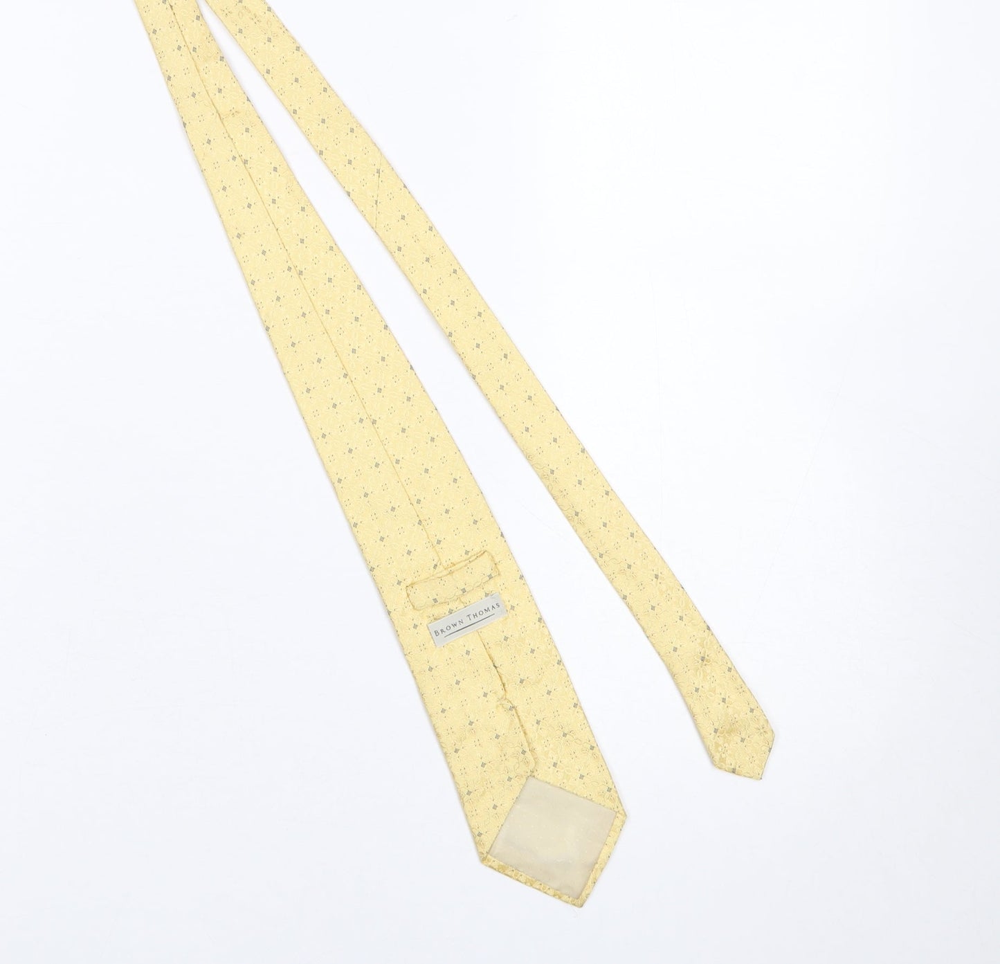 Brown Thomas Men's Yellow Geometric Designer Silk Tie
