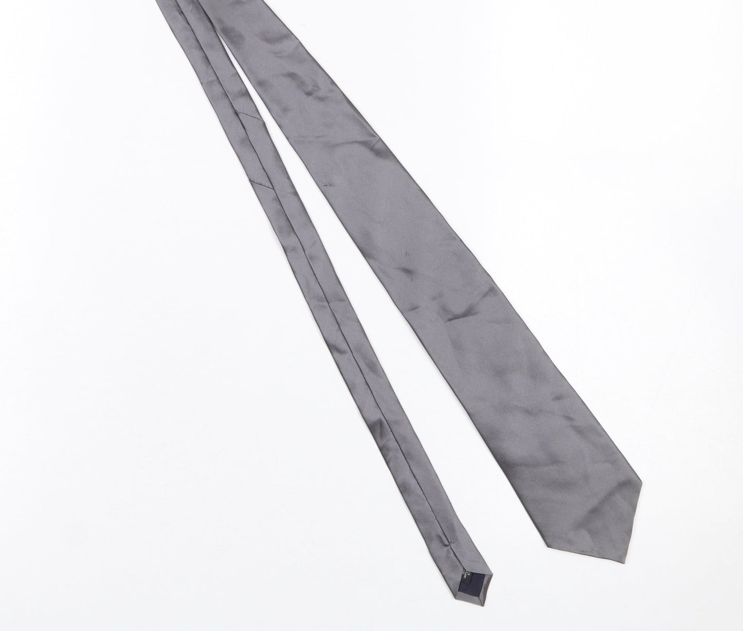 Milano Uomo Men's Grey 100% Silk Pointed Tie One Size Classic Style