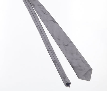 Milano Uomo Men's Grey 100% Silk Pointed Tie One Size Classic Style