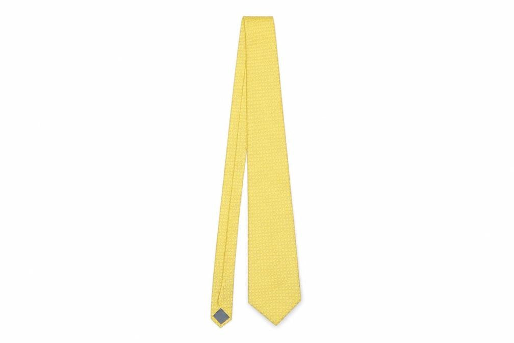 Jim Thompson Men's Yellow Silk Elephant Print Designer Tie