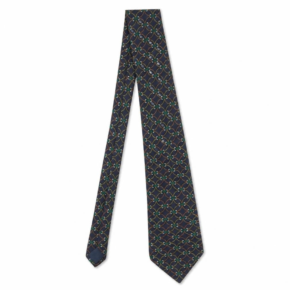 Bardolino Men's Blue Geometric Patterned 100% Silk Tie