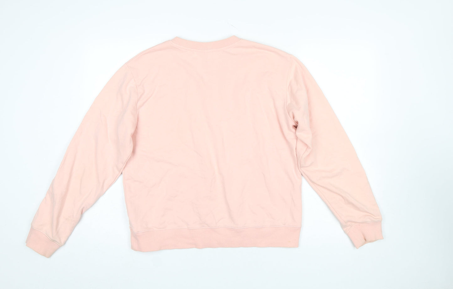 Diesel Womens Pink White Logo Crew Neck Cotton Sweatshirt M