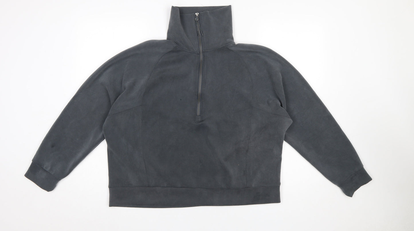 Dunnes Women’s Charcoal 1/2 Zip High Neck Pullover Sweatshirt Size L
