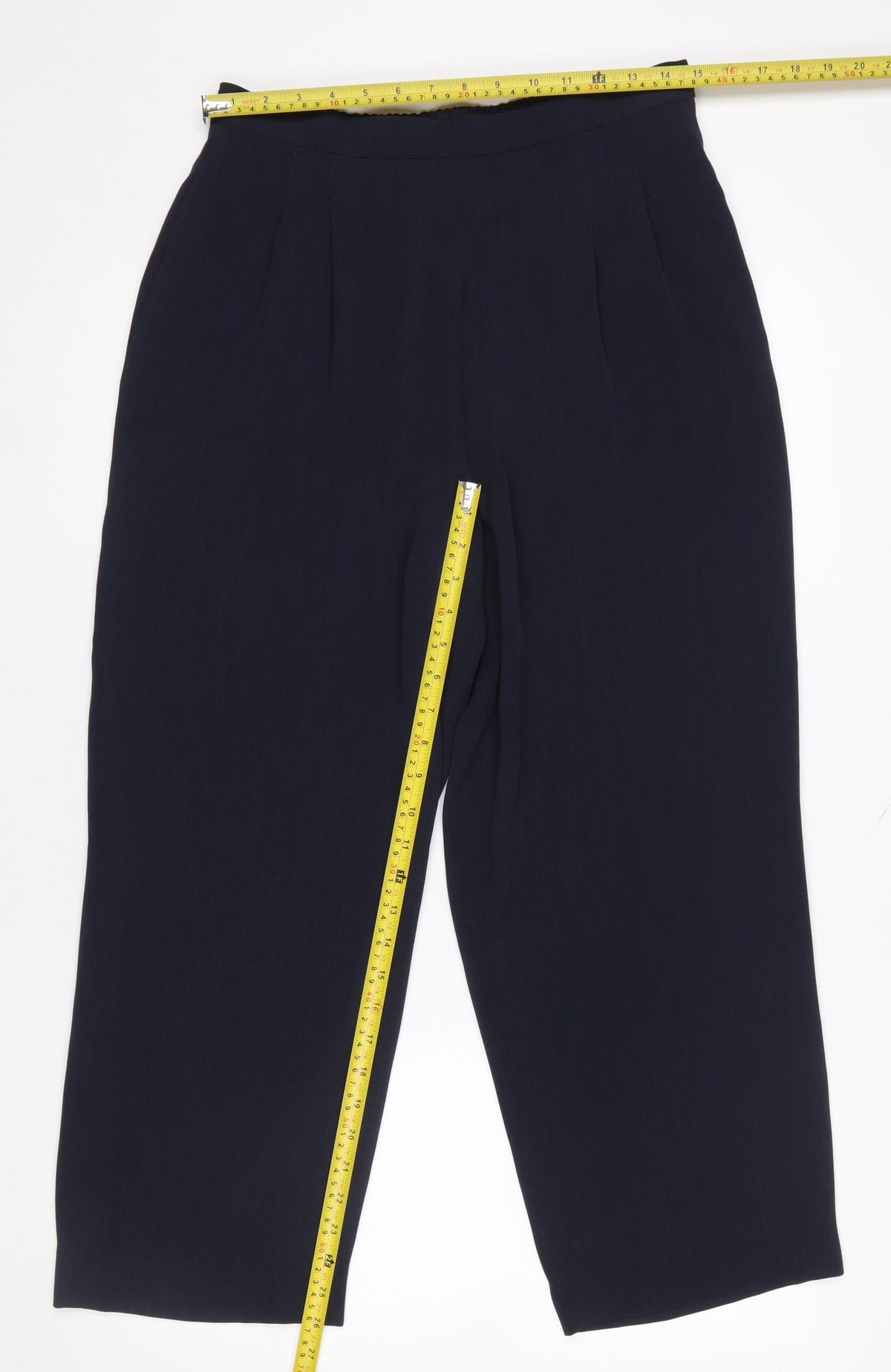 Windsmoor Women’s Blue Cropped Pleated Trousers Size 14