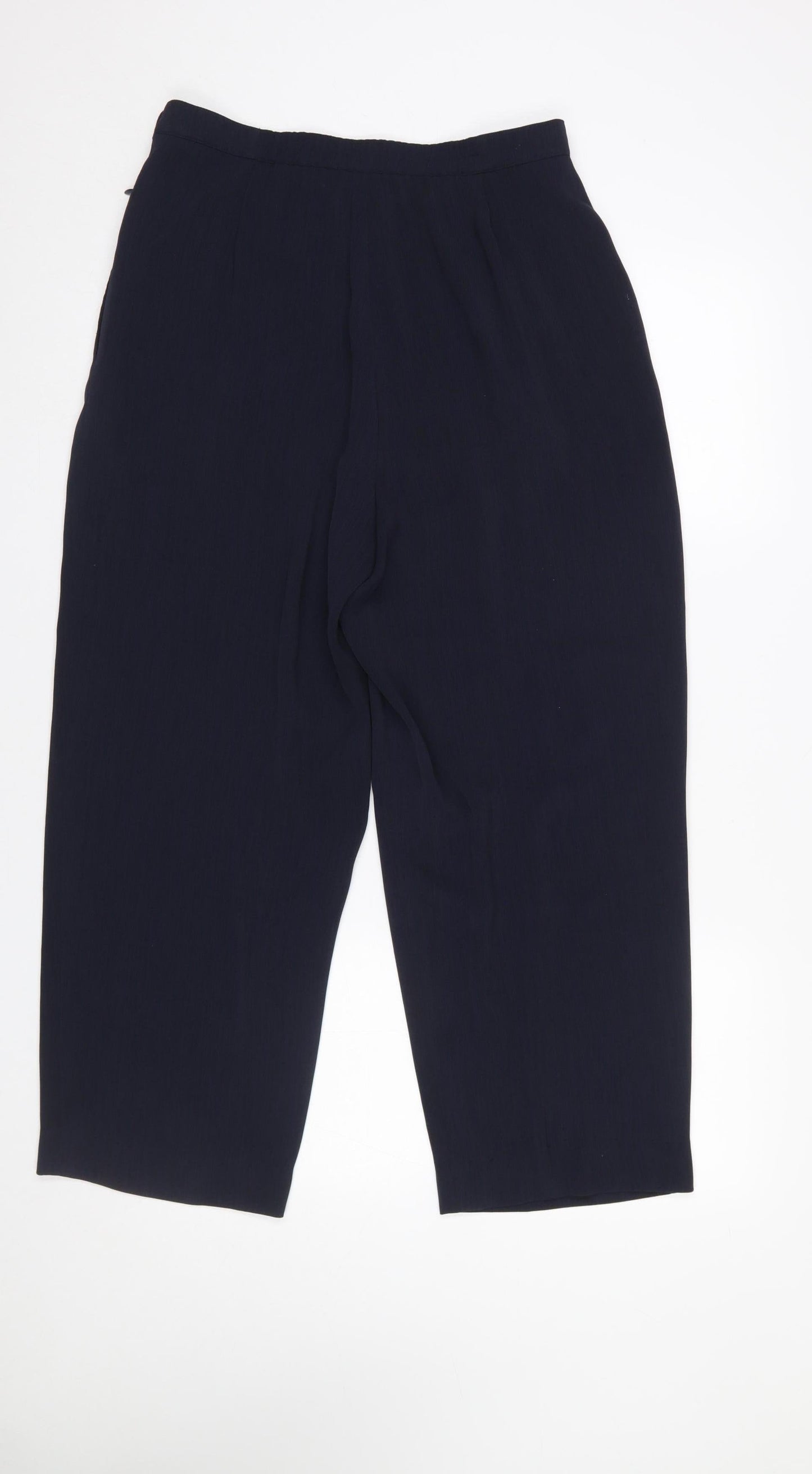 Windsmoor Women’s Blue Cropped Pleated Trousers Size 14