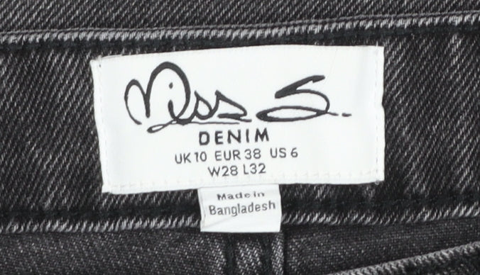 Miss S Women’s Grey Straight Denim Jeans UK 10 28W 32L