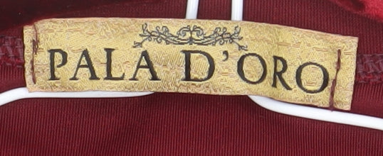 Pala D'Oro Women's Red Velvet 3/4 Sleeve Crew Neck Top S