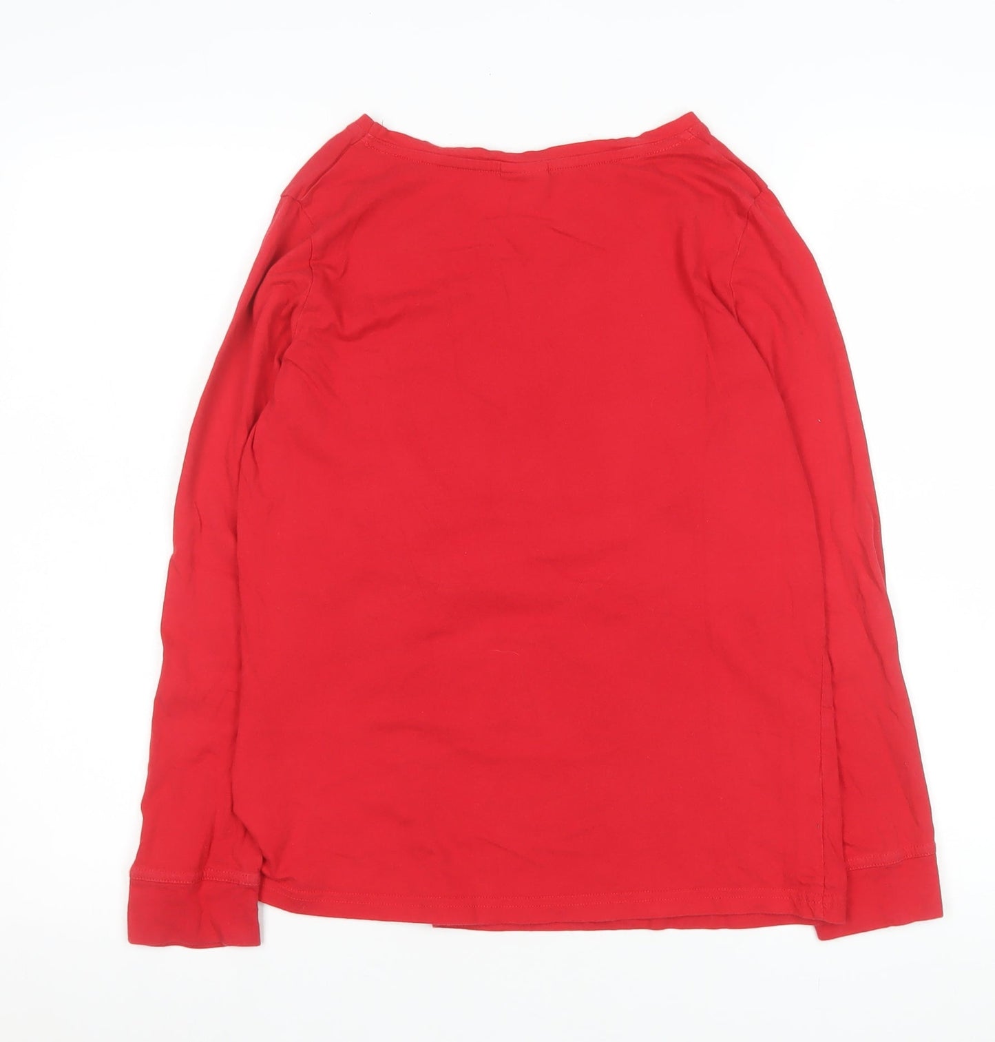 Disney Women’s Red Christmas Minnie Mouse Long Sleeve T-Shirt Nightshirt Size 6