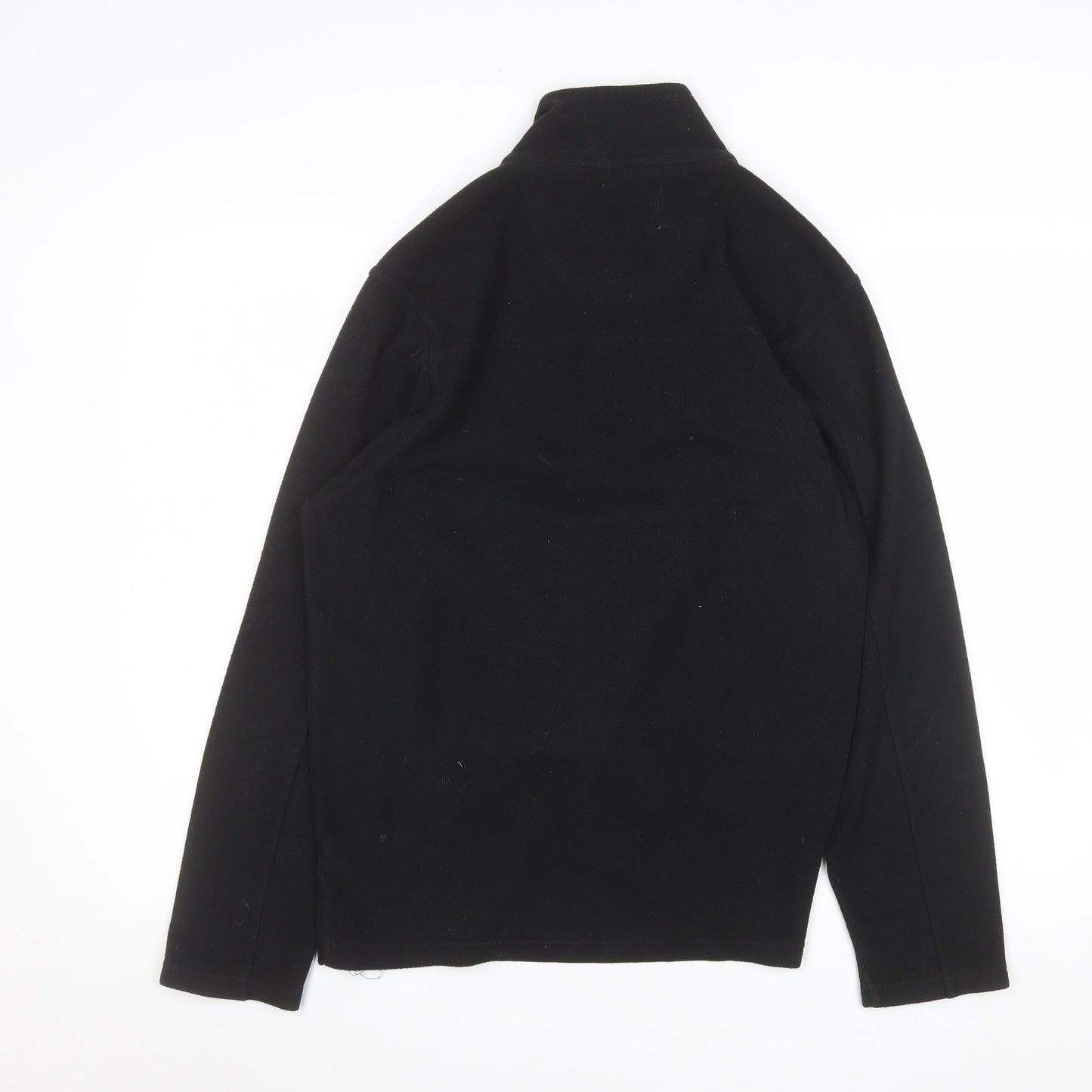 Marks and Spencer Men's Black Fleece Quarter Zip Sweatshirt Medium