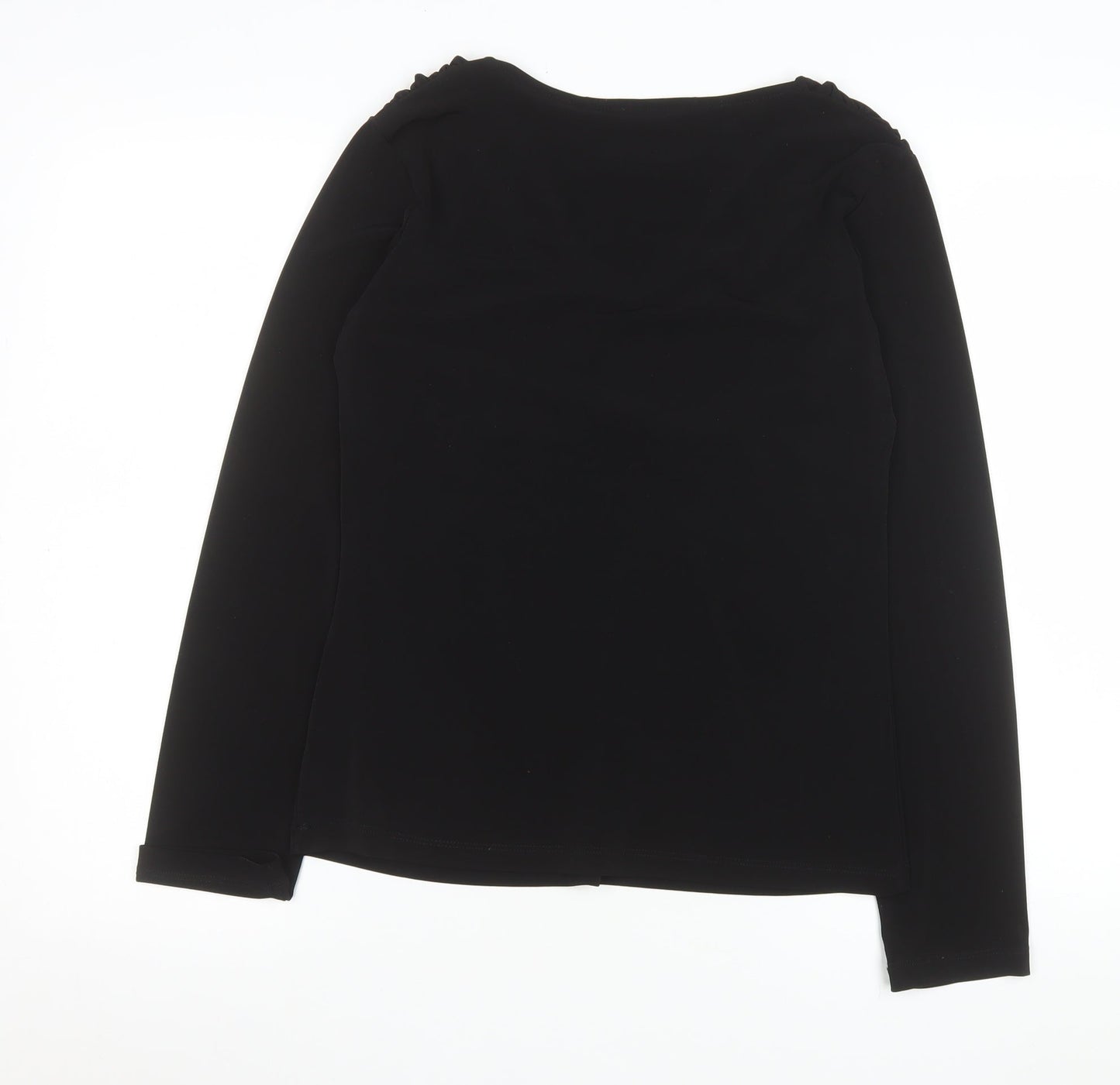 L. Campione Women's Black Long Sleeve V-Neck Blouse Size 10