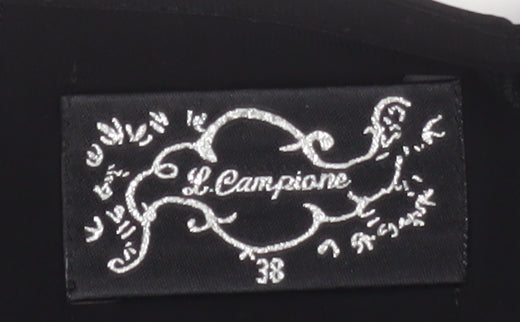 L. Campione Women's Black Long Sleeve V-Neck Blouse Size 10