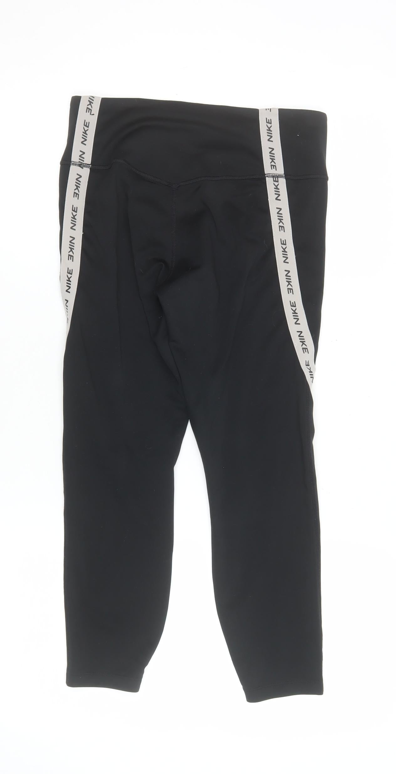 Nike Womens Black Ankle Leggings M Stretch Sports Activewear