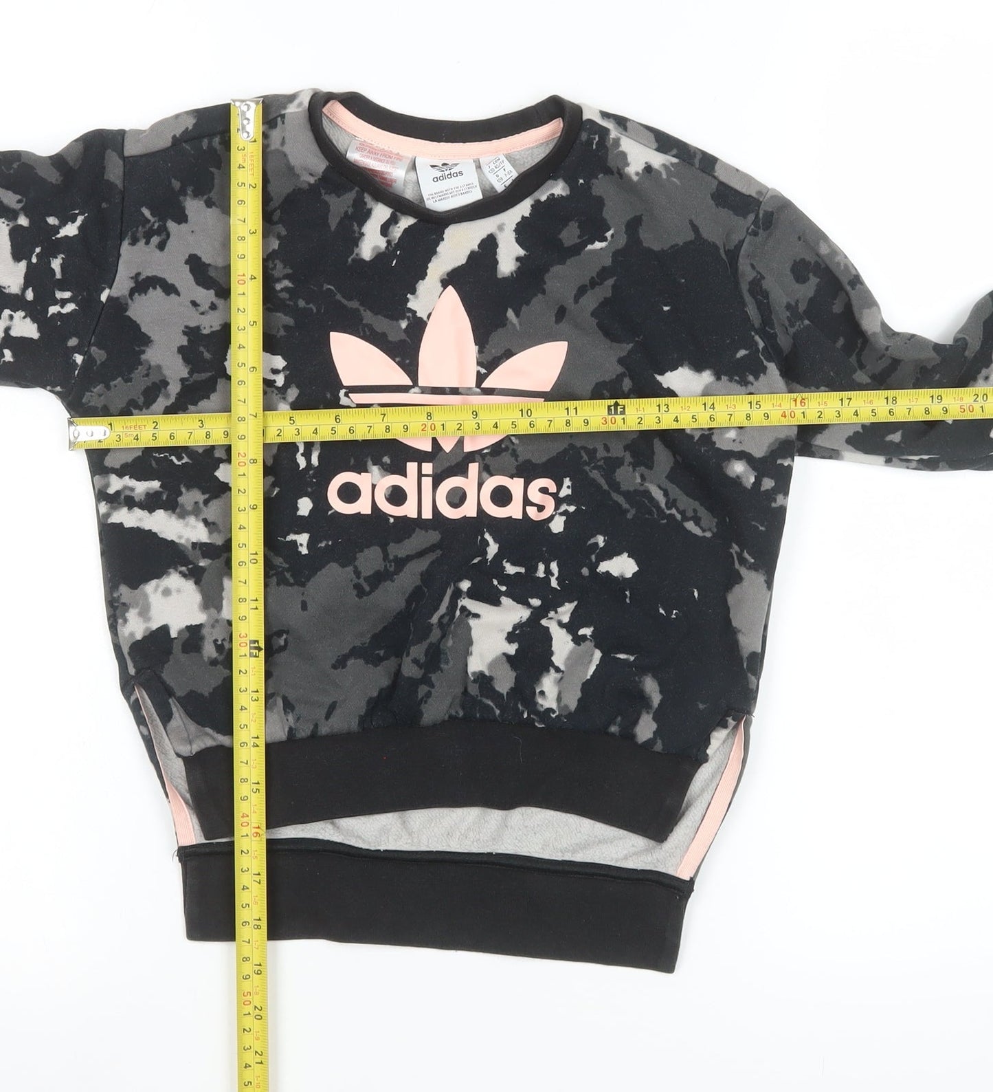 Adidas Girls Multicoloured Tie Dye Logo Pullover Sweatshirt 7-8 Years