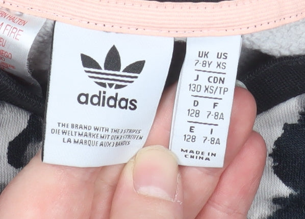 Adidas Girls Multicoloured Tie Dye Logo Pullover Sweatshirt 7-8 Years