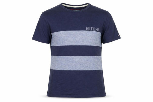 Tommy Hilfiger Men's Blue Striped Regular Fit Crew Neck T-Shirt M