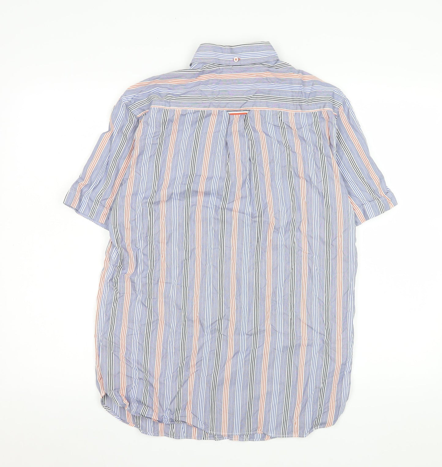 Marks and Spencer Men’s Blue Striped Short Sleeve Button-Up Shirt S