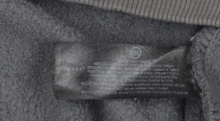 Primark Men's Grey Van Gogh Graphic Pullover Hoodie 2XL