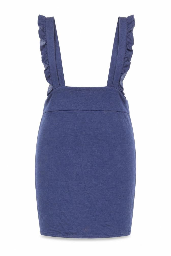 Ayanapa Women Blue Ruffle Strap Pencil Skirt Size S