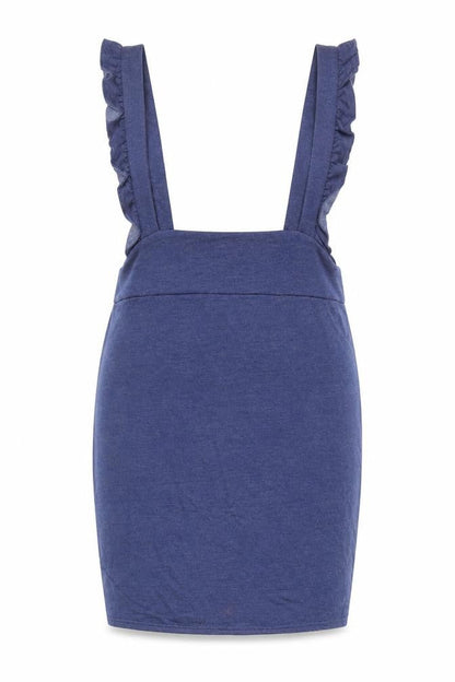 Ayanapa Women Blue Ruffle Strap Pencil Skirt Size S