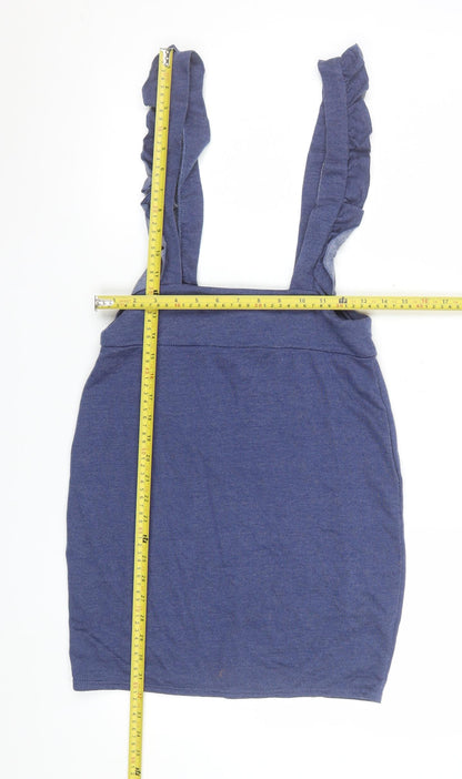 Ayanapa Women Blue Ruffle Strap Pencil Skirt Size S