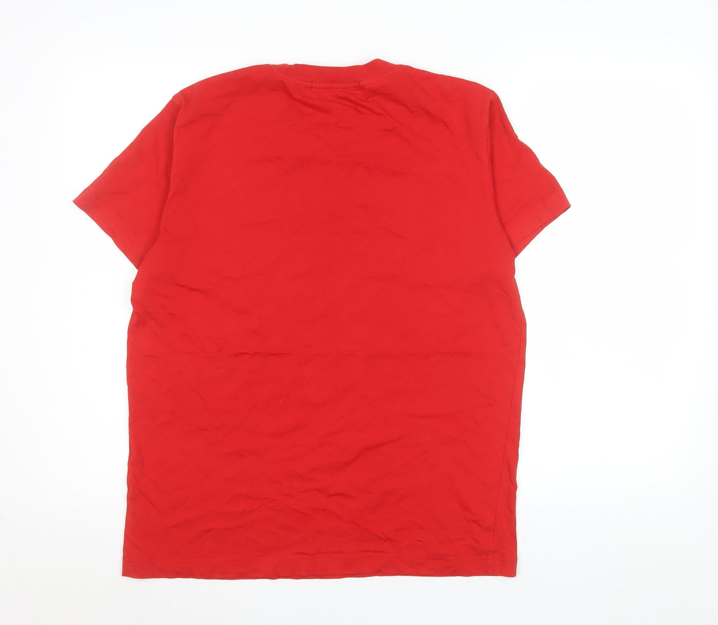 Calvin Klein Jeans Men's Red Logo Cotton Crew Neck T-Shirt M