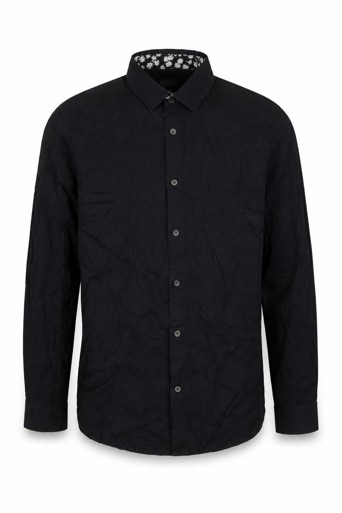 Silver Eight Men's Black Regular Fit Long Sleeve Cotton Formal Shirt M