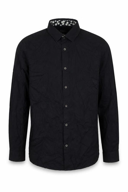 Silver Eight Men's Black Regular Fit Long Sleeve Cotton Formal Shirt M