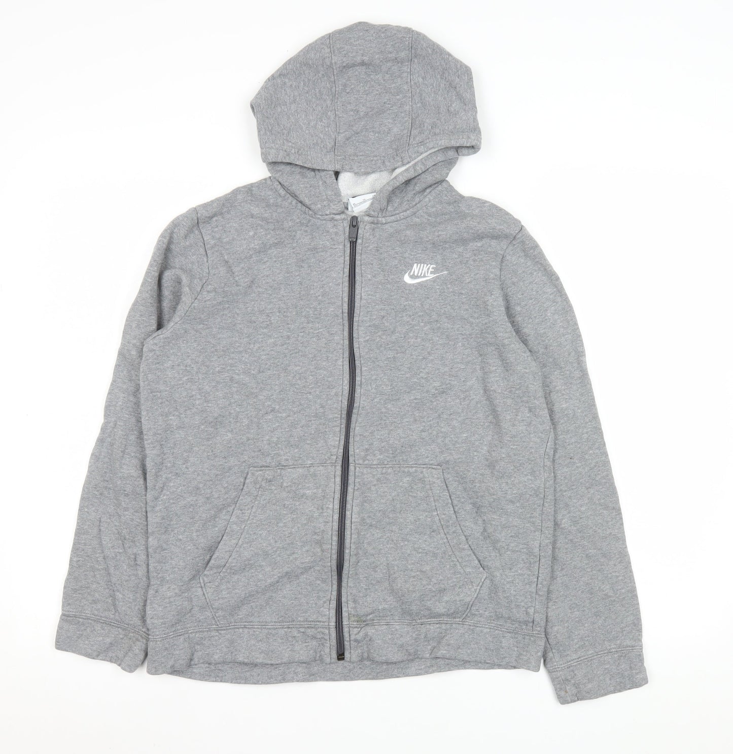 Nike Womens Grey Full Zip Hooded Jacket XL Cotton Blend