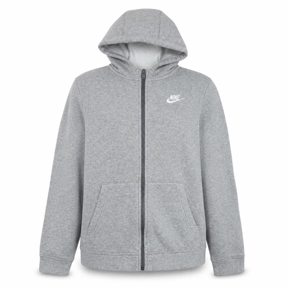 Nike Womens Grey Full Zip Hooded Jacket XL Cotton Blend